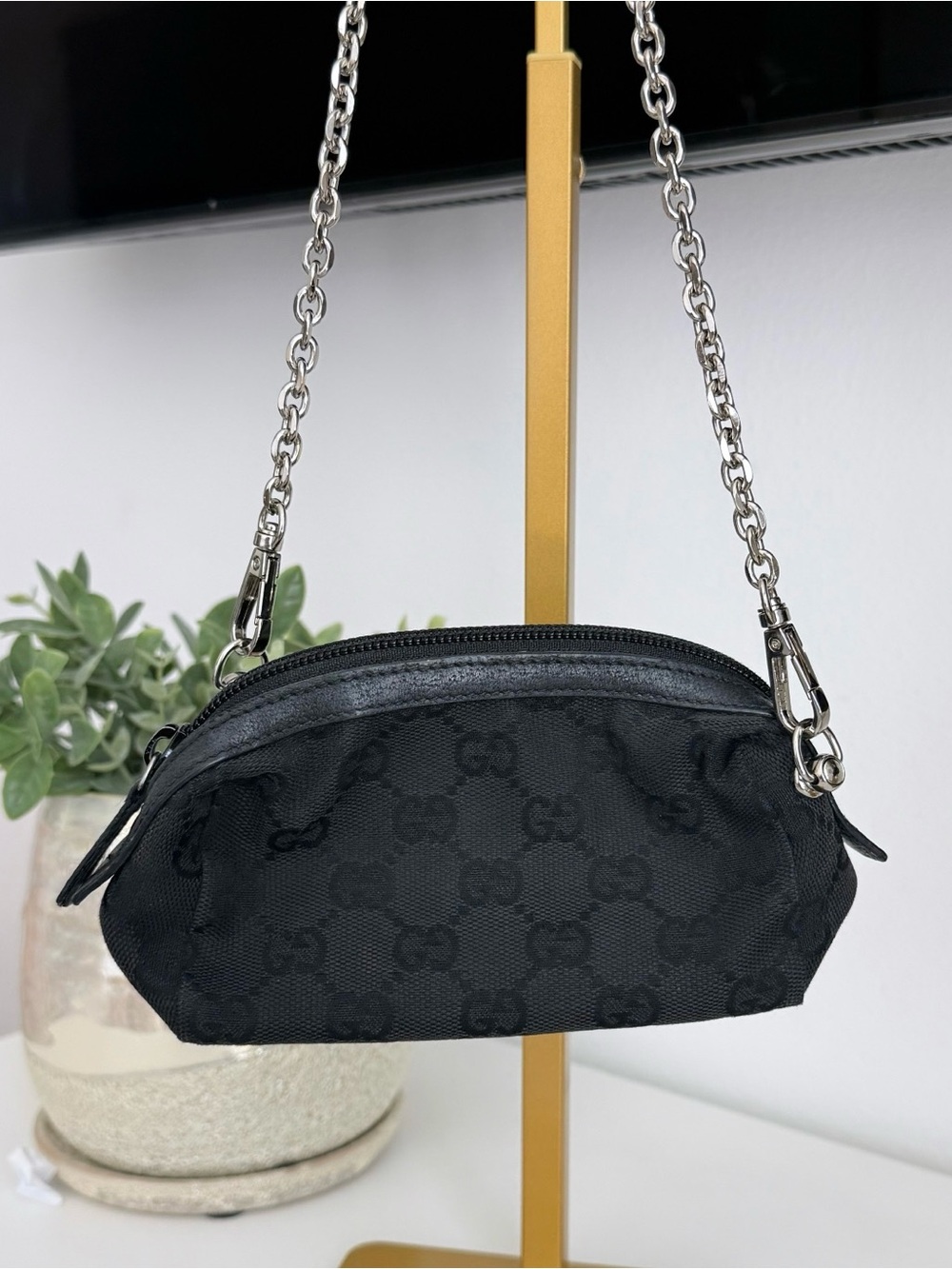 Authentic Gucci Monogram Denim Mini Purse